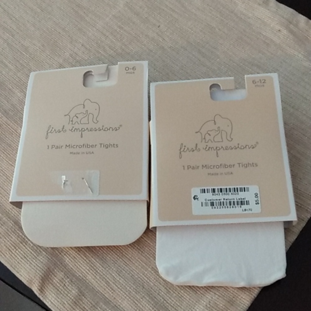 NWT Two pairs of baby tights (different sizes and colors)